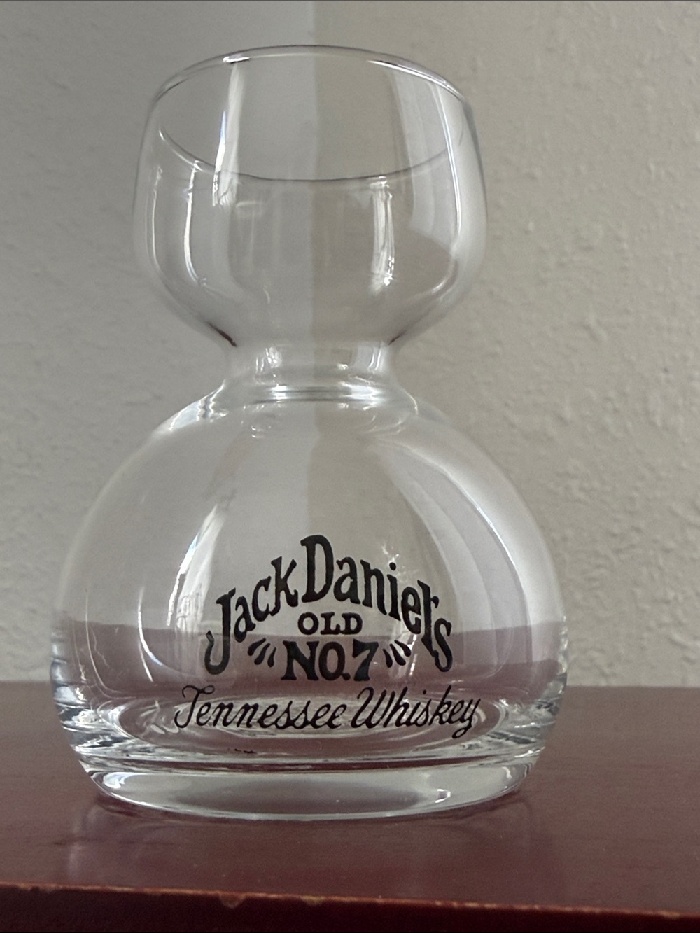 Jack Daniel’s Old No. 7 Double Bubble Whiskey Glass 4” Barware EUC